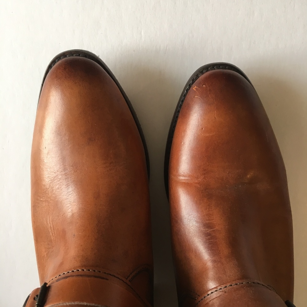 Frye Lindsay Spur Boots - Tan Colored Leather - 8M - Picture 3 of 7